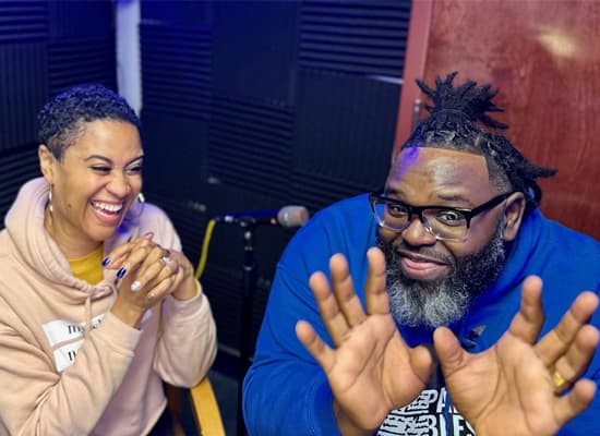 Recording studio laughter and fun