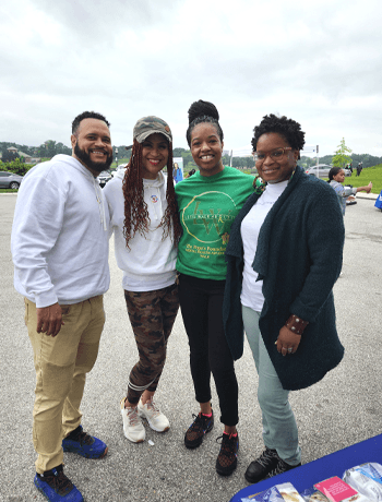 Team at outdoor community event